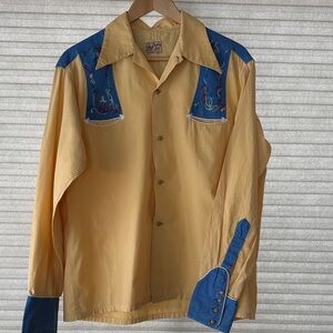 vintage 1950s Cowboy Joe yellow western-style shirt